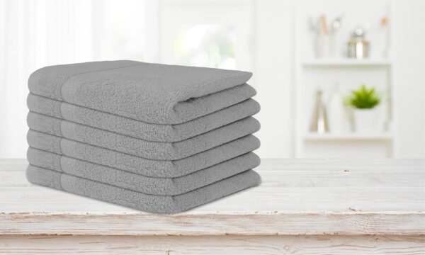 Soft Wash Cloths - 12 Pack Plush and Absorbent Cotton Washcloths for Face, Body, and Baby - Multi-Purpose, Quick-Dry Wash Cloths Set 13x13'' (Light Grey - Image 2