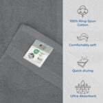 Premium Hand Towels - 6 Pack Absorbent Cotton Hand Towels for Bathroom, Kitchen, Gym, Spa - Soft, Quick Dry, and Durable Towels Set 16x30'' (Light Grey) - Image 2
