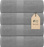 Luxury Bath Towels - 4 Pack Ultra Soft and Absorbent Cotton Bath Towels for Bathroom, Spa, and Hotel Use - Quick-Dry and Durable Towels Set 27x54'' (Light Grey)